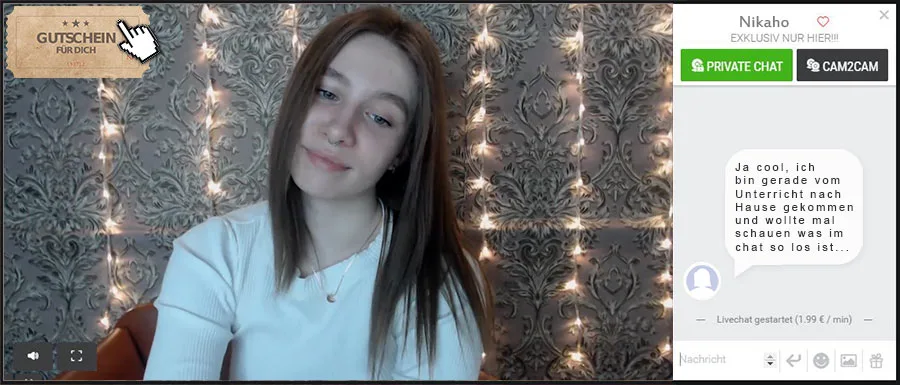 Sexcam Gutschein über 10 Euro für Teen Cams